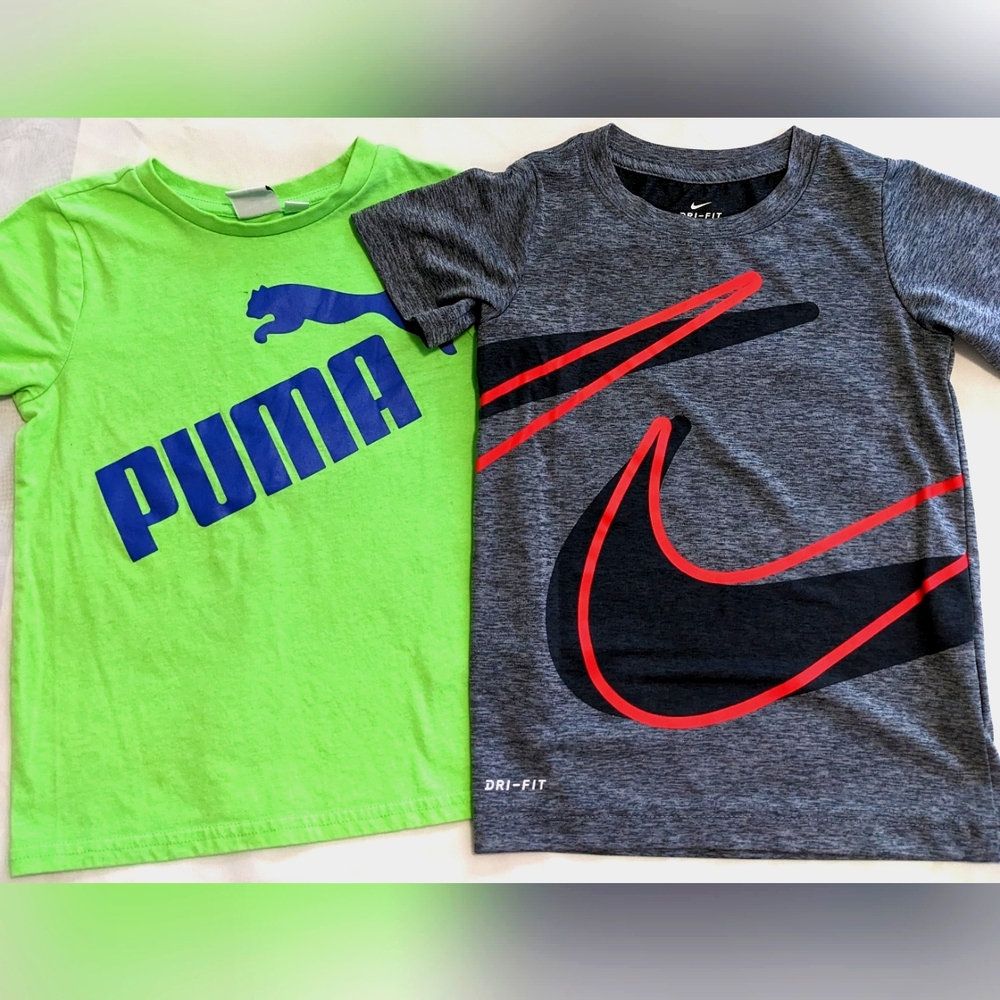 Nike Graphic Dri-Fit & Puma Graphic Boys Shirt Bundle Size 5 - Picture 2 of 12
